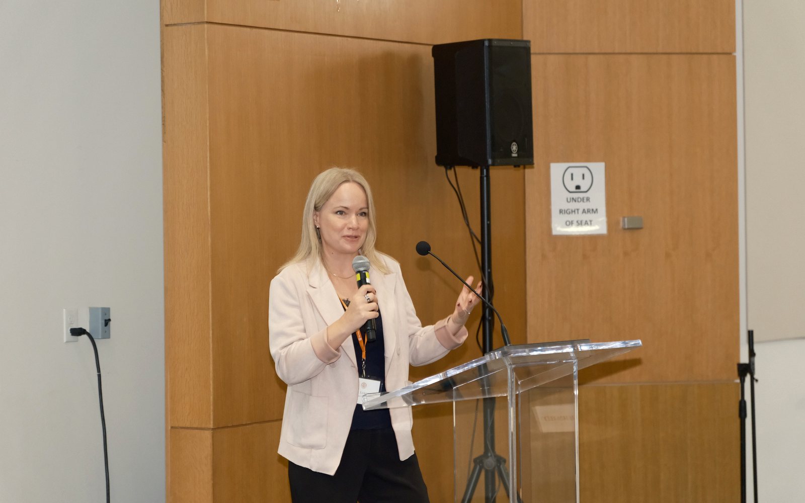 Dr. Emma Lundberg presenting at Stanford